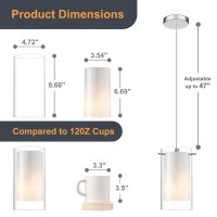 Akezon Modern Glass Pendant Light 2 Pack Adjustable Hanging Pendant Lighting Kitchen Lights Island Dining Room Bathroom Bar Br