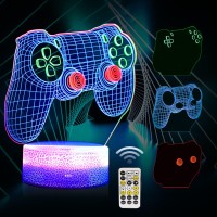 3D Gamepad Night Light3 Patterns Game Controller Console Illusion Desk Lamp For Kids Gaming Room Decor 7 Color Changing With