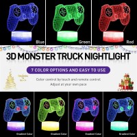 3D Gamepad Night Light3 Patterns Game Controller Console Illusion Desk Lamp For Kids Gaming Room Decor 7 Color Changing With