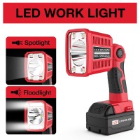 18W Milwaukee Light Powered By Milwaukee M18 18V Lithiumion Battery 1250Lm Flashlight Floodlight With Usb Port Jobsite Light