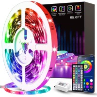 Tenmiro Led Lights For Bedroom 65.6Ft Music Sync Color Changing Rgb Led Strip Lights With Remote And App Control For Room Home Party Decoration