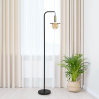 Simple Designs Orb Floor Lamp, Black