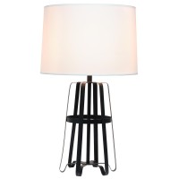 Simple Designs Metal Rail Table Lamp, Oil Rubbed Bronze