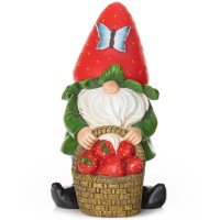 Vp Home Strawberry Gnome Solar Powered Led Outdoor Decor Garden Light Great Addition For Your Garden, Solar Powered Light Garden Gnome, Christmas Decorations Gifts