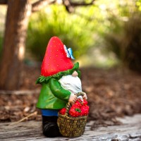 Vp Home Strawberry Gnome Solar Powered Led Outdoor Decor Garden Light Great Addition For Your Garden, Solar Powered Light Garden Gnome, Christmas Decorations Gifts