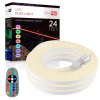 Ultrapro 24Ft Color Changing Led Light Strip, Indoor/Outdoor Rope Lights, Flexible Neon Lights, Linkable, Plug-In, Bedroom, Under Cabinet, Accent Light, Living Room, Balcony, Deck, 60837