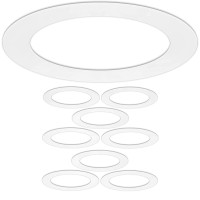 8 Pack Gloss White Goof Trim Ring For 6 Inch Recessed Can Lighting Down Light, Outer Diameter 8 Inches, Inner Diameter 5.8 Inches