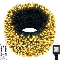 Knonew 403Ft 1000 Led String Lights Outdoor Christmas Lights 8 Modes & Timer Fairy Light Plug In Waterproof Led String Lights For Xmas Yard Tree Wedding Party Holiday Decorations(Warm White)