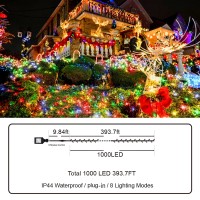 Knonew Outdoor Christmas Lights 1000 Led 403Ft String Lights 8 Modes & Timer Fairy Light Plug In Waterproof Led String Lights For Xmas Yard Tree Wedding Party Holiday Decorations (Multicolor)