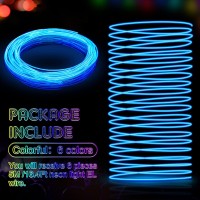 6 Pieces El Wire Portable El Wire Neon Lights Wearable Led Lights Electroluminescent Wire Battery Operated Glow Wire Neon El Wir