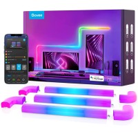 Govee Glide Rgbic Led Wall Lights, Music Sync Home Decor Led Light Bar For For Gaming Tv Bedroom Streaming, Multicolor Customizable, Christmas Lights, 8 Pcs With 4 Corners