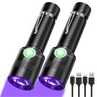 Hoxida Flashlight Uv Black Light, Rechargeable Uv Flashight, Led Blacklight Flashlight Dog/Cat Pet Urine Detector, Scorpion, Bed Bug, Resin Curing, Dog Stain, Ipx5 Waterproof