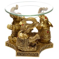 Golden Elephant Oil & Tart Burner With Glass Dish- Home Fragrance