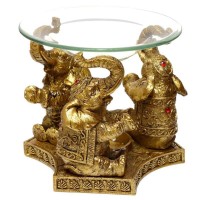 Golden Elephant Oil & Tart Burner With Glass Dish- Home Fragrance