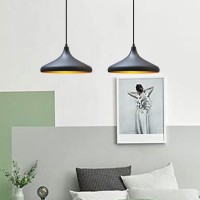 Bamyum Champion Black 2 Pack Nordic Modern Pendant Light Fixtures 13.7