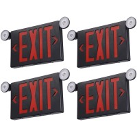 Torchstar Black Led Exit Sign With Emergency Lights Ul 924 Emergency Exit Light With Battery Backup Adjustable Heads Fire Ex