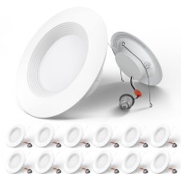 Amico 5/6 Inch Led Recessed Lighting 12 Pack, Dimmable, Damp Rated, 12.5W=100W, 950Lm Can Lights With Baffle Trim, 4000K Cool White, Retrofit Installation - Etl & Fcc Certified