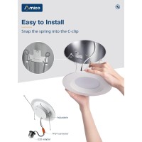 Amico 5/6 Inch Led Recessed Lighting 12 Pack, Dimmable, Damp Rated, 12.5W=100W, 950Lm Can Lights With Baffle Trim, 4000K Cool White, Retrofit Installation - Etl & Fcc Certified