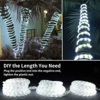 Isuerfy 80Ft Dimmable Led Rope Light Cuttable Waterproof Indoor Outdoor Clear Tube Light Rope 864 Daylight Leds 110V 6000K Fle