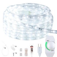 Isuerfy 12M40Ft Dimmable Led Rope Light Cuttable Waterproof Indoor Outdoor Clear Tube Light Rope 432 Warm White Leds 110V 600