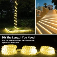 Isuerfy 12M40Ft Dimmable Led Rope Light Cuttable Waterproof Indoor Outdoor Clear Tube Light Rope 432 Warm White Leds 110V 300