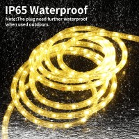 Isuerfy 12M40Ft Dimmable Led Rope Light Cuttable Waterproof Indoor Outdoor Clear Tube Light Rope 432 Warm White Leds 110V 300