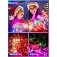 Minetom Fairy Lights Color Changing 33Ft 100 Led String Lights With Remote11 Modes Usb Fairy Lights Indoorwaterproof Hallow