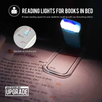 Egwaser Book Reading Light, Portable Usb Rechargeable Led Clip On Book Lights For Reading In Bed, 3 Brightness Adjustable Dimmable Bookmark Light For Eye-Protection, Reading Lamp (Blue+Pink)