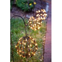 Elf Logic Set Of Three Warm Led Luminary Pathway Lights - Plug In Light Balls - Outdoor Pathway Lights For Garden, Walkway, Outdoor Wedding, Holiday Decorations, And More