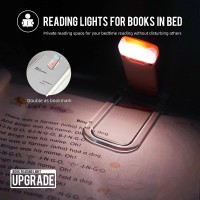 Egwaser Book Reading Light, Portable Usb Rechargeable Led Clip On Book Lights For Reading In Bed, 3 Brightness Adjustable Dimmable Bookmark Light For Eye-Protection, Reading Lamp (Pink+Blue)