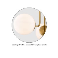 Shawnkey Modern Brass Gold 3Light Ceiling Light With Globe White Glass Shade Semi Flush Mount Ceiling Light For Living Room Hal