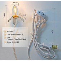 Mx232 Set Of 2 Accessory Cord With 2 Led Light Bulb 6 Ft White Cord With Onoff Switch Plugs E12 Candelabra Led Light Bulbs And