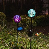 Vcuteka Solar Garden Decorative Lights Outdoor Mosaic Solar Light Waterproof Led Pathway Stake Light For Landscape Patio Yard D