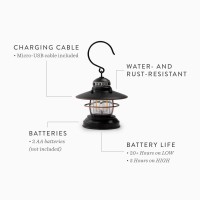 Barebones Edison Mini Lantern - Vintage Adjustable Camping Lantern, Usb Led Light, Lantern For Outdoors (Olive Drab)