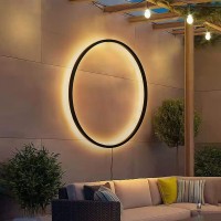 Zehuilt Wall Lights Indoor Led Ring Sconce Modern Aluminum Wall Lamp With Usb Plug Large Ring Bedground Lights Bedside Light 3 Color Temperature & 10 Brightness Level, For Living Room Bedroom, 60Cm