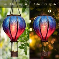 Teresas Collections Hot Air Balloon Solar Lantern For Garden Decor Halloween Christmas Partyflickering Flame Hanging Solar Lig