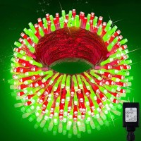 Knonew Outdoor Christmas Lights 500 Led 197Ft String Lights 8 Modes & Memory Fairy Light Plug In Waterproof Led String Lights For Xmas Yard Tree Wedding Party Holiday Decorations (Red And Green)