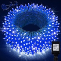 Knonew Outdoor Christmas Lights 500 Led 197Ft String Lights 8 Modes & Memory Fairy Light Plug In Waterproof Led String Lights For Xmas Yard Tree Wedding Party Holiday Decorations (Blue)