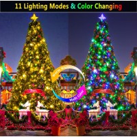 Knonew 720 Led 328Ft Christmas Lights Color Changing String Lights Outdoor Green Wire String Light 11 Modes For Xmas Tree Trunk