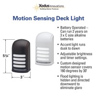 Xodus Innovations Bl776 Battery Operated Motion Activated Led Deck And Stair Light, Outdoor Or Indoor Use, Weather Resistant Pack Of 2