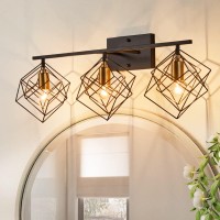 Behiya Bathroom Vanity Light With 3 Bulbs Bathroom Light Fixtures Over Mirror With Rotatable 3 Cube Shades Modern Wall Mounted L