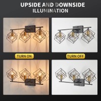 Behiya Bathroom Vanity Light With 3 Bulbs Bathroom Light Fixtures Over Mirror With Rotatable 3 Cube Shades Modern Wall Mounted L