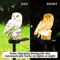 Xurleq Garden Solar Light Outdoor Decor, Resin Owl Solar Led Light With Stake, Animal Waterproof Light For Flower Fence Lawn Passage Walkway Courtyard Party Decoration, Owl