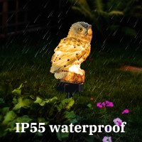 Xurleq Garden Solar Light Outdoor Decor, Resin Owl Solar Led Light With Stake, Animal Waterproof Light For Flower Fence Lawn Passage Walkway Courtyard Party Decoration, Owl