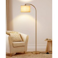 Dewenwils Modern Gold Arched Floor Lamps With Adjustable Lampshade, Standing Tall Arc Lamp, Corner Reading Light For Living Room, Bedroom, Office, Simple Design Farmhouse Style (Gold)