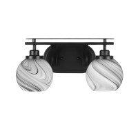 Odyssey 2 Light Bath Bar In Matte Black Finish With 5.75