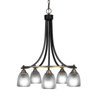 Paramount 5 Light Chandelier In Matte Black & Brass Finish With 5