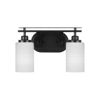 Odyssey 2 Light Bath Bar In Matte Black Finish With 4