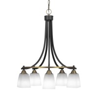 Paramount 5 Light Chandelier In Matte Black & Brass Finish With 4.5