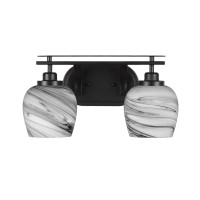 Odyssey 2 Light Bath Bar In Matte Black Finish With 6